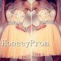 Short Mini Beaded Tulle Prom Dresses, Dresses for Prom