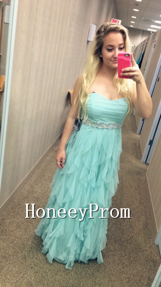 Mint Green A-Line Chiffon Prom Dresses, Dresses for Prom