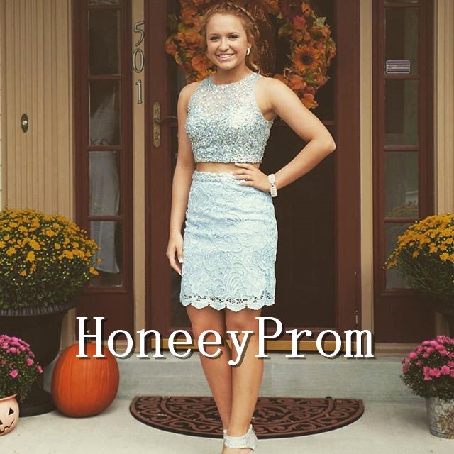 Two Piece Short Mini Prom Dresses, Dresses for Prom