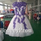 Sleeveless Applique Knee Length Prom Dresses, Dresses for Prom