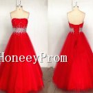 A-Line Red Simple Long Prom Dresses, Dresses for Prom