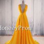Cross Back A-Line Yellow Prom Dresses, Dresses for Prom