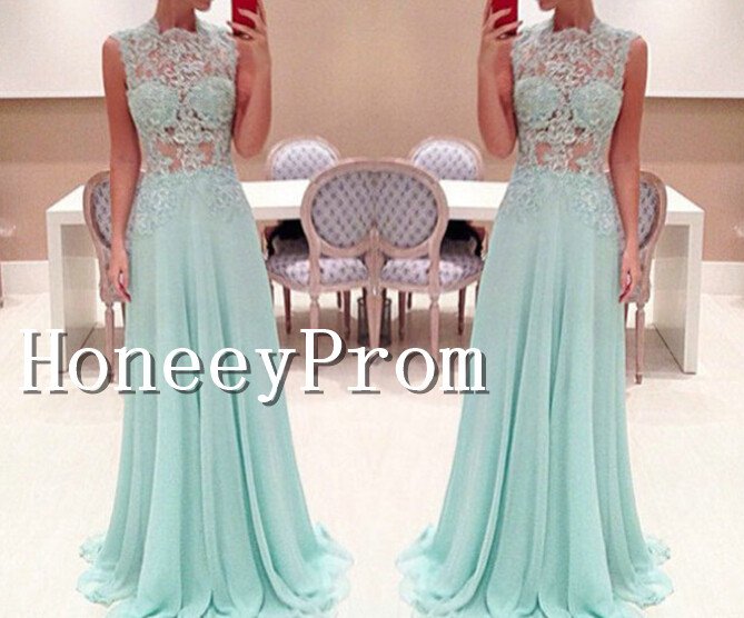 See Through A-Line Prom Dresses, Dresses for Prom