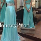 One Shoulder Blue Long Prom Dresses, Dresses for Prom