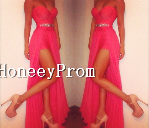 Side Split A-Line Long Prom Dresses, Dresses for Prom