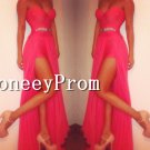 Side Split A-Line Long Prom Dresses, Dresses for Prom