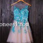 Short Mini Sleeveless Applique Prom Dresses, Dresses for Prom