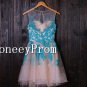 Short Mini Sleeveless Applique Prom Dresses, Dresses for Prom