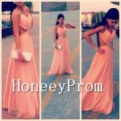 Backless Chiffon A-Line Prom Dresses, Dresses for Prom