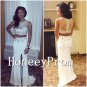 Two Piece Beading Long Prom Dresses, Dresses for Prom