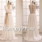 V-Neck Simple White Chiffon Prom Dresses, Dresses for Prom