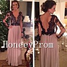 Long Sleeve Backless Prom Dresses, Dresses for Prom