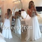 A-Line Chiffon Applique Long Prom Dresses, Dresses for Prom