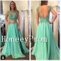 Two Piece Backless A-Line Prom Dresses, Dresses for Prom
