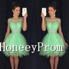 Lovely Short Organza Sleeveless Prom Dresses, Dresses for Prom