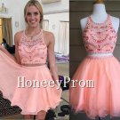 Two Piece Halter Short Prom Dresses, Dresses for Prom