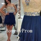 Sweetheart Beaded Short Chiffon Prom Dresses, Dresses for Prom