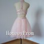 Two Piece Backless Short Prom Dresses, Dresses for Prom
