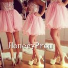 Crystal Beaded Short Prom Dresses, Dresses for Prom