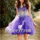 Purple Organza Short Prom Dresses, Dresses for Prom