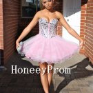 Sweetheart Pink Beads Prom Dresses, Dresses for Prom