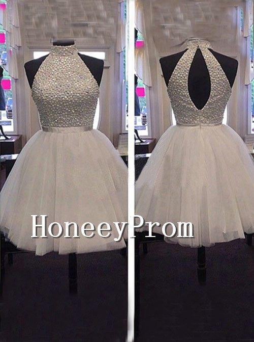 Backless Short Tulle Prom Dresses, Dresses for Prom