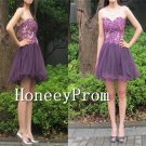 Sweetheart Applique Purple Short Prom Dresses, Dresses for Prom