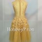 Yellow Lace Short Prom Dresses, Dresses for Prom