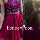Two Piece Purple Prom Dresses, Dresses for Prom