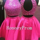 Hot Pink Halter Prom Dresses, Dresses for Prom