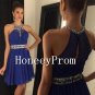Halter Blue Short Mini Prom Dresses, Dresses for Prom