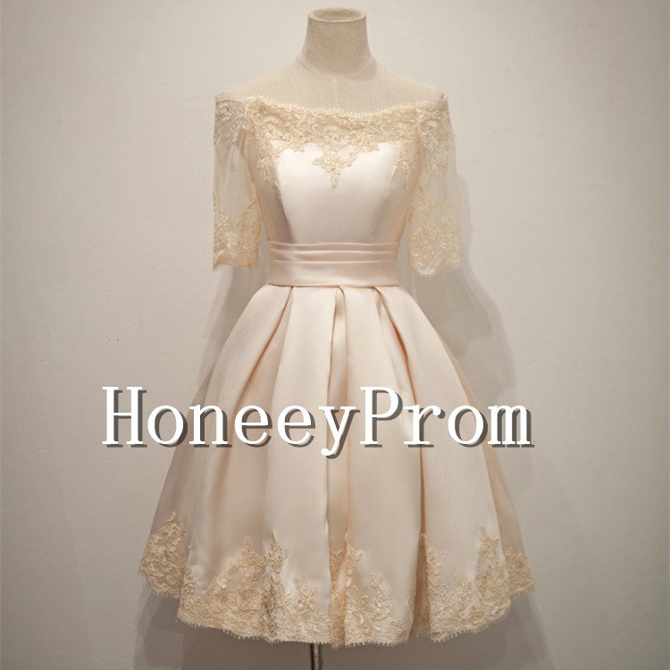Off Shoulder Satin Short Prom Dresses, Dresses for Prom