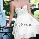 White Sweetheart Short Prom Dresses, Dresses for Prom
