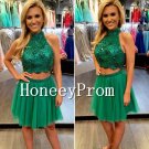 Two Piece Sleeveless Short Prom Dresses, Dresses for Prom