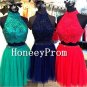 Two Piece Sleeveless Short Prom Dresses, Dresses for Prom