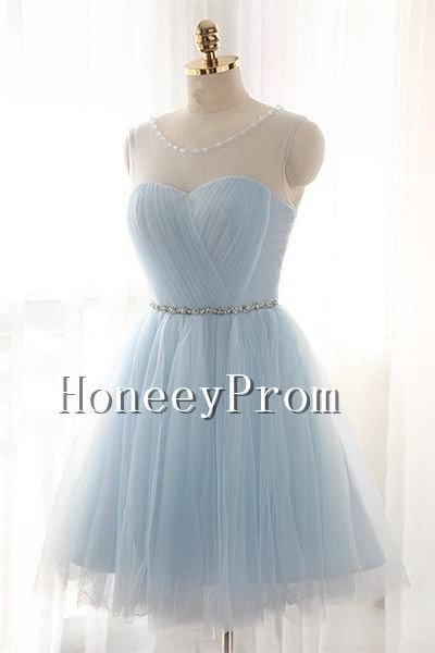 Light Blue Short Prom Dresses, Dresses for Prom