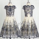 Cap Sleeve Lace Applique Prom Dresses, Dresses for Prom