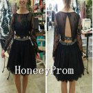 Black Lace Long Sleeve Prom Dresses, Dresses for Prom