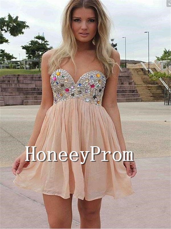 Short Mini Crystals Prom Dresses, Dresses for Prom