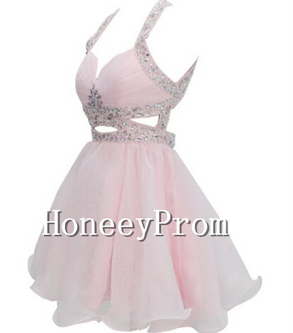 Open Back Short Mini Prom Dresses, Dresses for Prom
