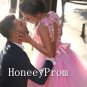 A-Line Applique Pink Prom Dresses, Dresses for Prom