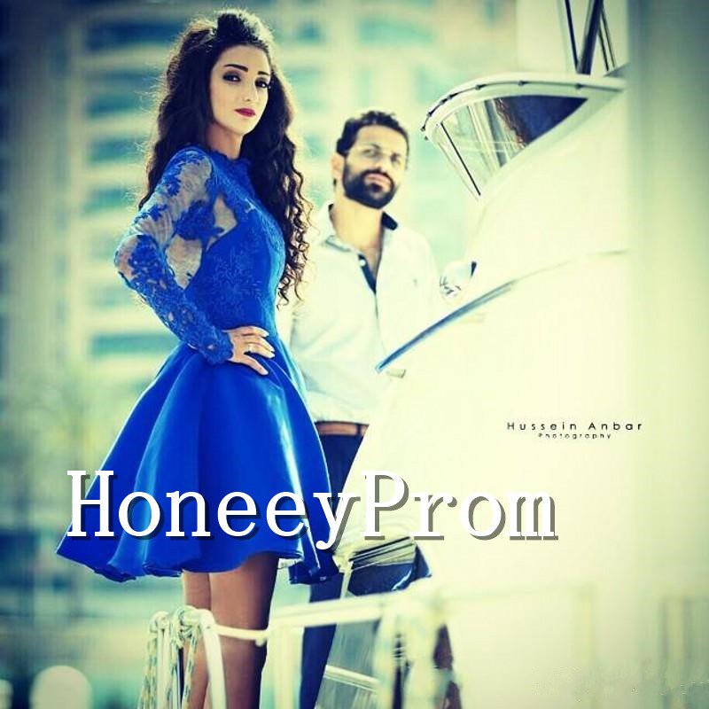 Royal Blue High Neck Prom Dresses, Dresses for Prom