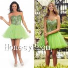 Green Crystal Short Mini Prom Dresses, Dresses for Prom