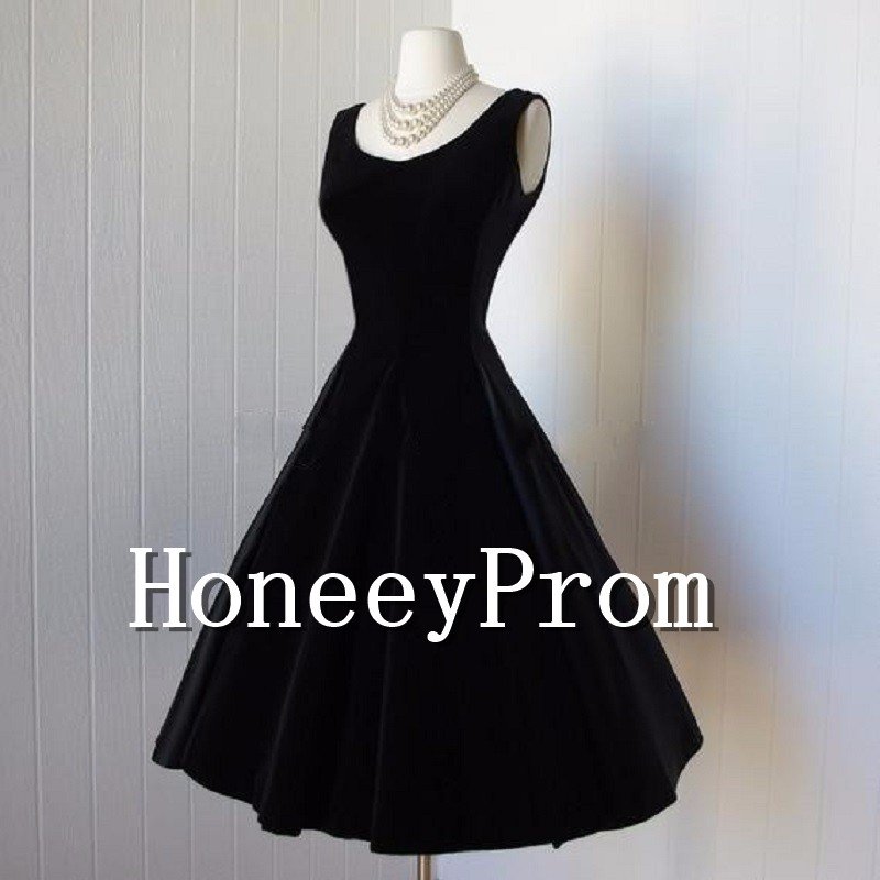 Black Simple Knee Length Prom Dresses, Dresses for Prom