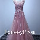 Sleeveless Applique Long A-Line Prom Dresses, Dresses for Prom