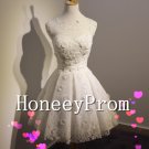 Sleeveless Applique Short Prom Dresses, Dresses for Prom