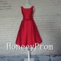 Knee Length Red Satin Prom Dresses, Dresses for Prom