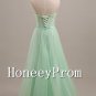 Sweetheart Green Long Tulle Prom Dresses, Dresses for Prom