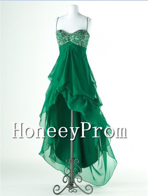 Spaghetti Straps High Low Prom Dresses, Dresses for Prom