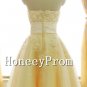Light Yellow Strapless Short Prom Dresses, Dresses for Prom